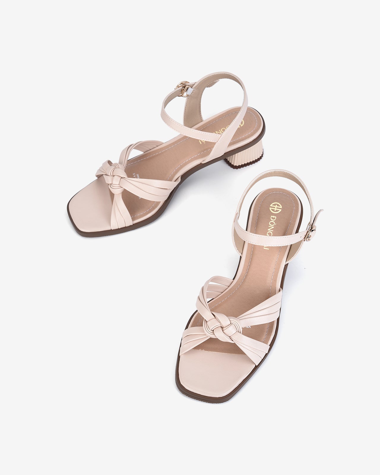 Giày Sandal Cao Gót Đông Hải Quai Đan Chéo-S81O3Kem Color1