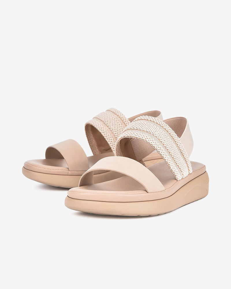 Giày Sandal Nữ Zucia Quai Phối Vải Đan Thời Trang-SRX65-Cafe Color1