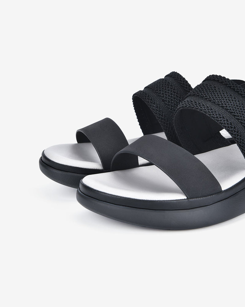 Giày Sandal Nữ Zucia Quai Phối Vải Đan Thời Trang-SRX65-Đen Color2