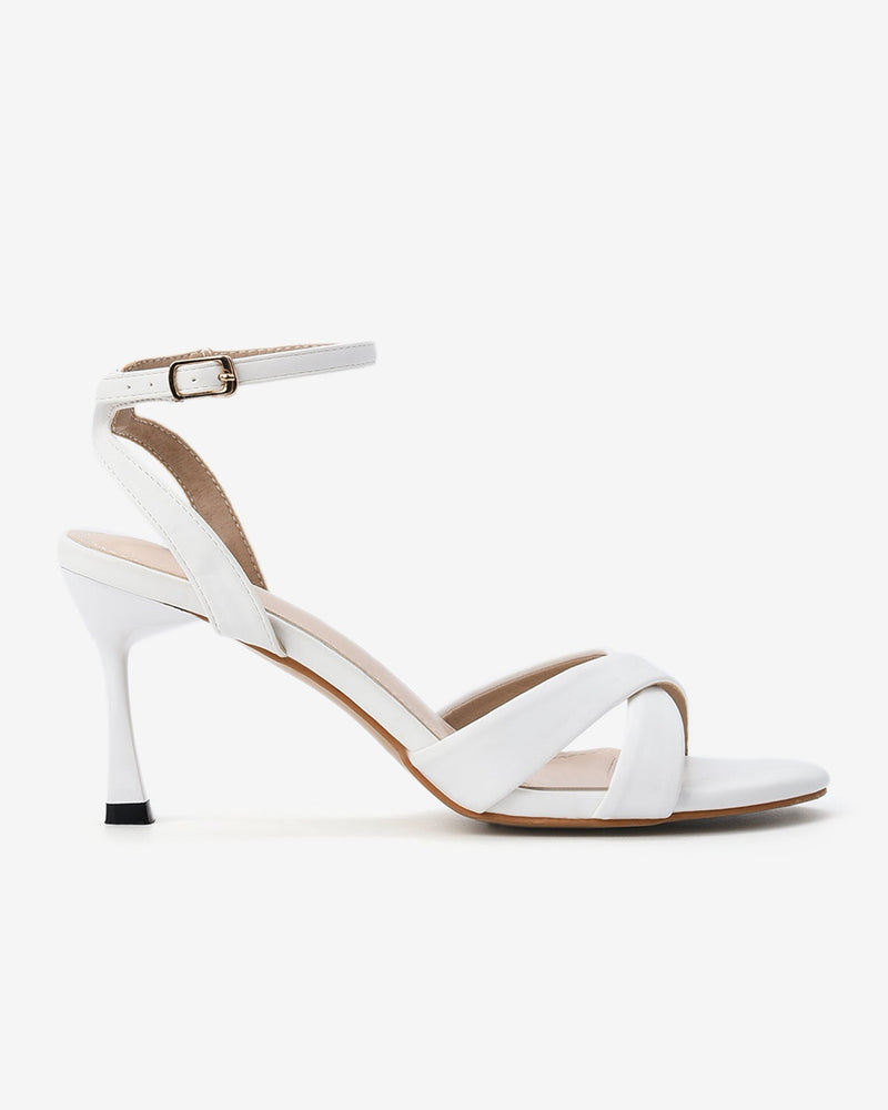 Sandals Gót Nhọn Quai Đôi Chéo Bảng To-STH16Trắng Color2First