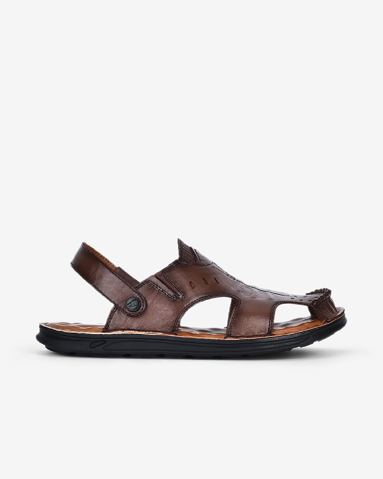 Giày Sandal Rọ Zuciani Mũi Tròn Đục Lỗ-SCF48-Nâu Color1First