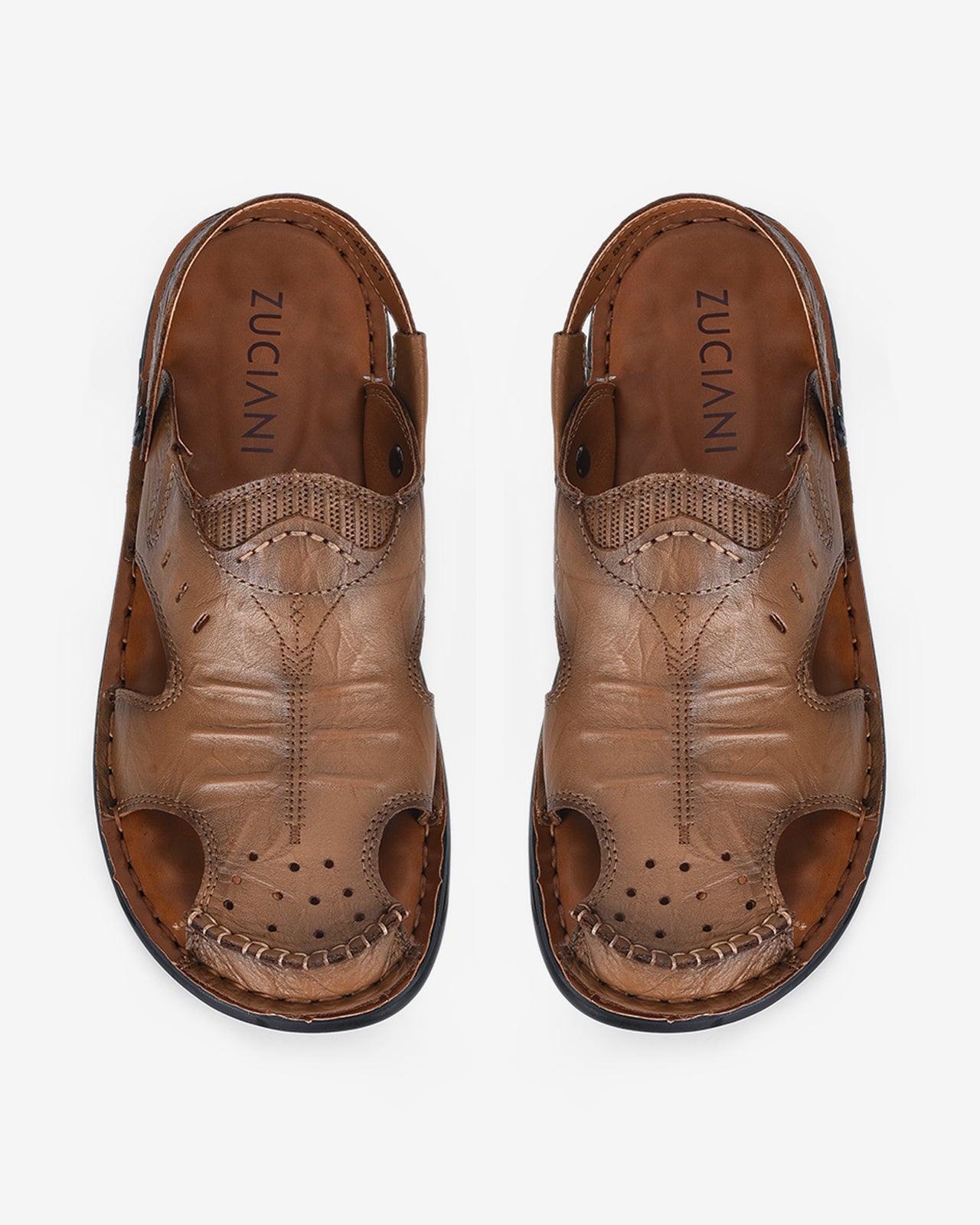 Giày Sandal Rọ Zuciani Mũi Tròn Đục Lỗ-SCF48-Vàng Color1