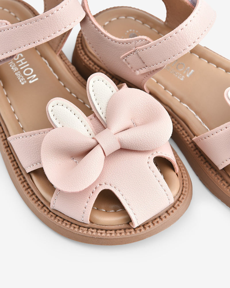 Giày Sandals Trẻ Em Họa Tiết Tai Thỏ-SHS01-Hồng Color1