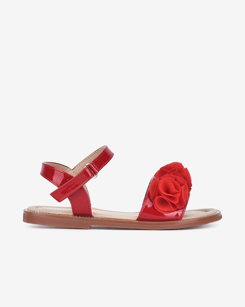 Giày Sandal Trẻ Em Zucia Quai Ngang Đính Hoa-STH68-Đỏ Color2First