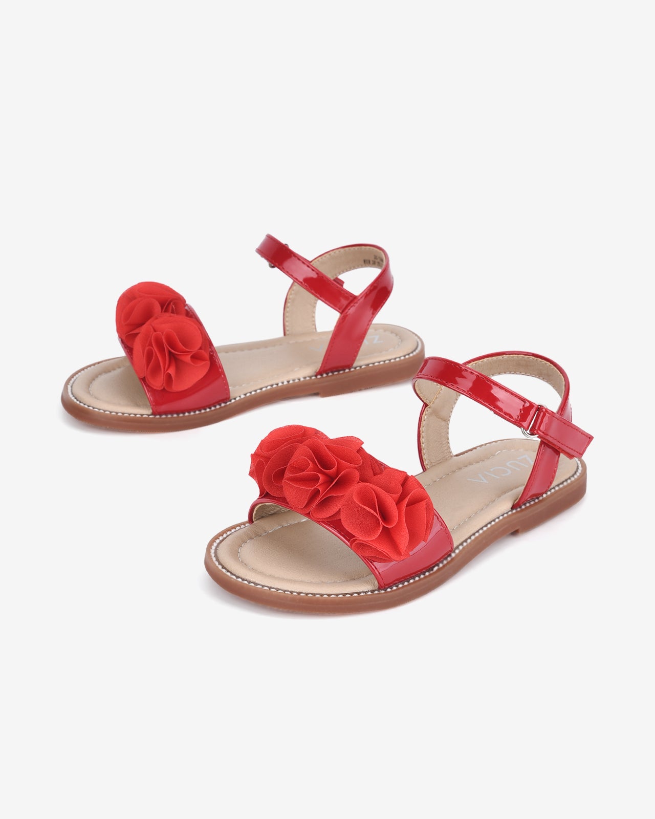 Giày Sandal Trẻ Em Zucia Quai Ngang Đính Hoa-STH68-Đỏ Color1