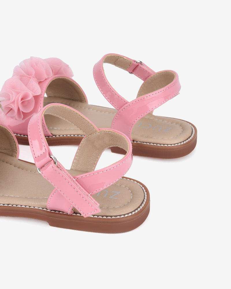 Giày Sandal Trẻ Em Zucia Quai Ngang Đính Hoa-STH68-Hồng Color3