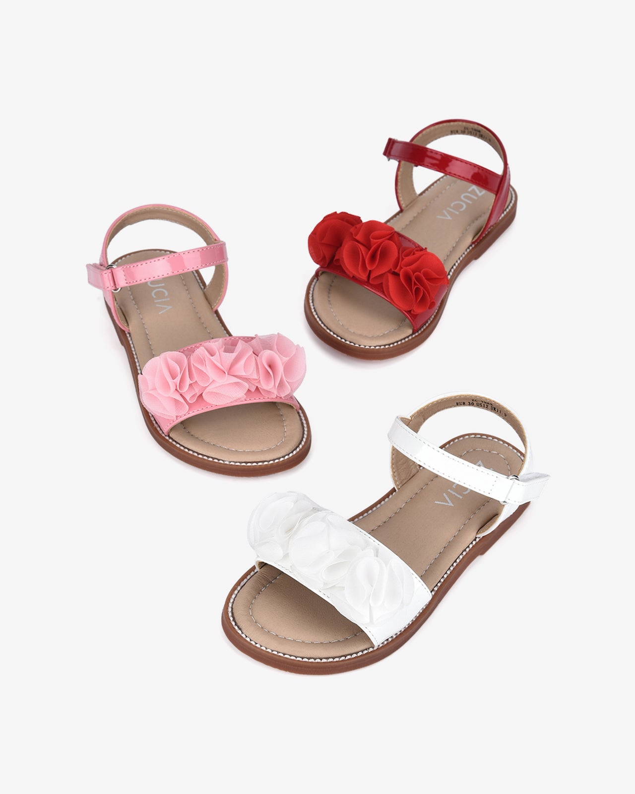 Giày Sandal Trẻ Em Zucia Quai Ngang Đính Hoa-STH68-Hồng Color1