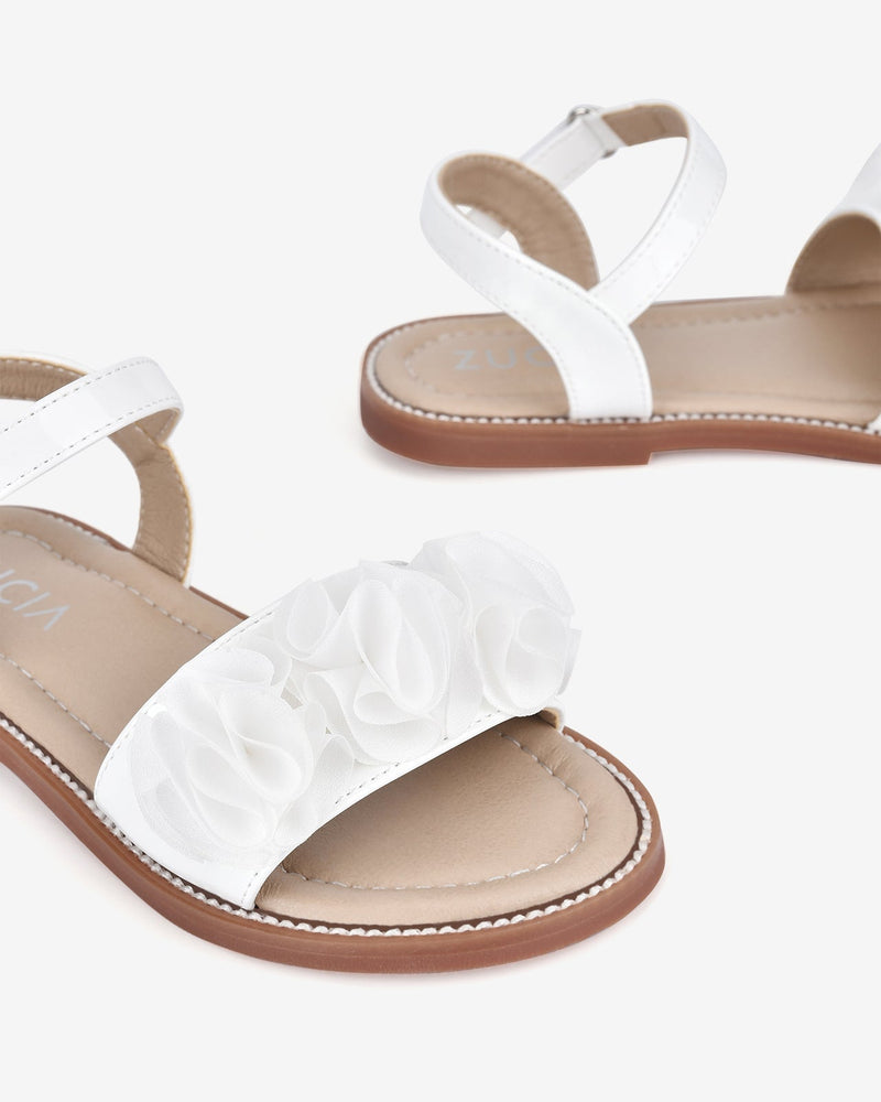 Giày Sandal Trẻ Em Zucia Quai Ngang Đính Hoa-STH68-Trắng Color3