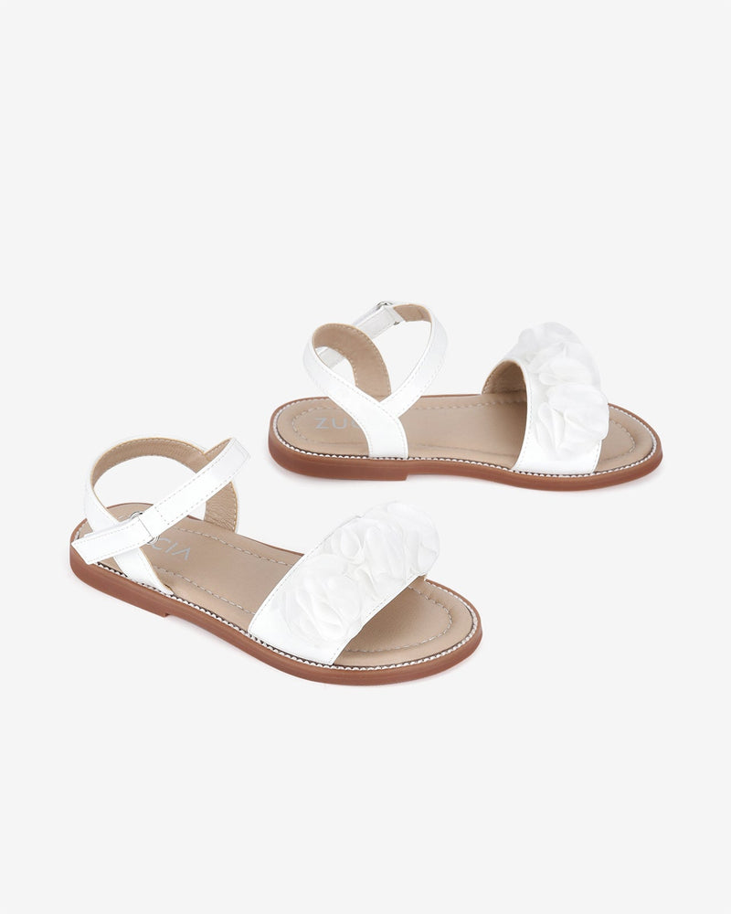 Giày Sandal Trẻ Em Zucia Quai Ngang Đính Hoa-STH68-Trắng Color1