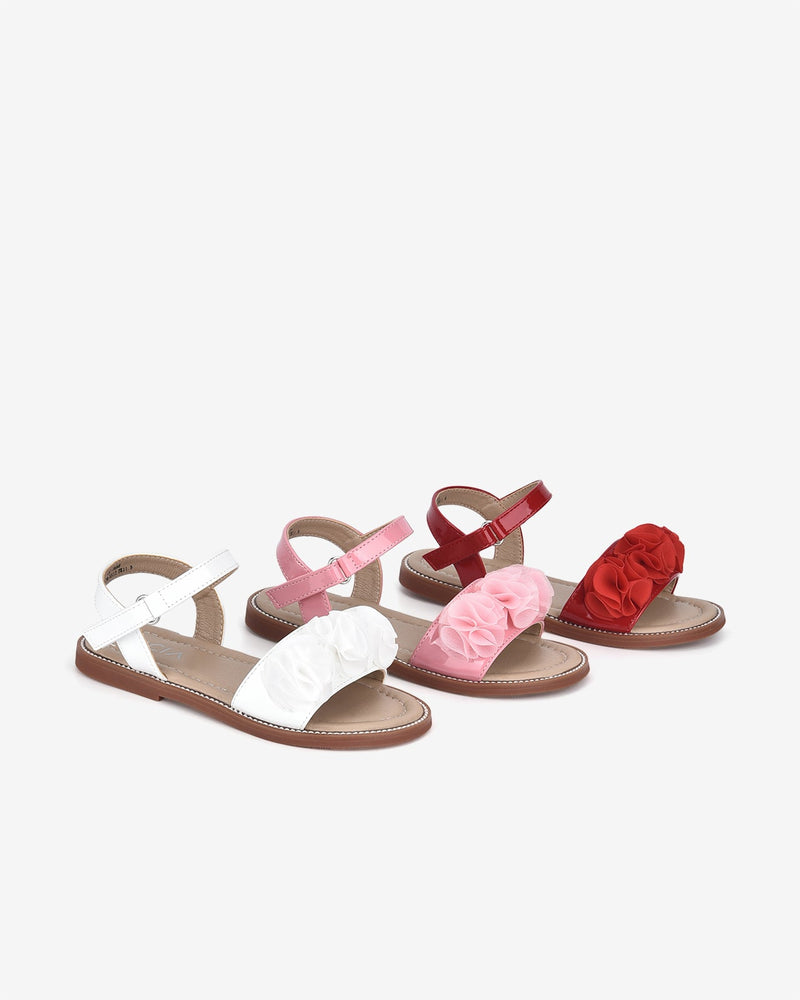 Giày Sandal Trẻ Em Zucia Quai Ngang Đính Hoa-STH68-Trắng Color3