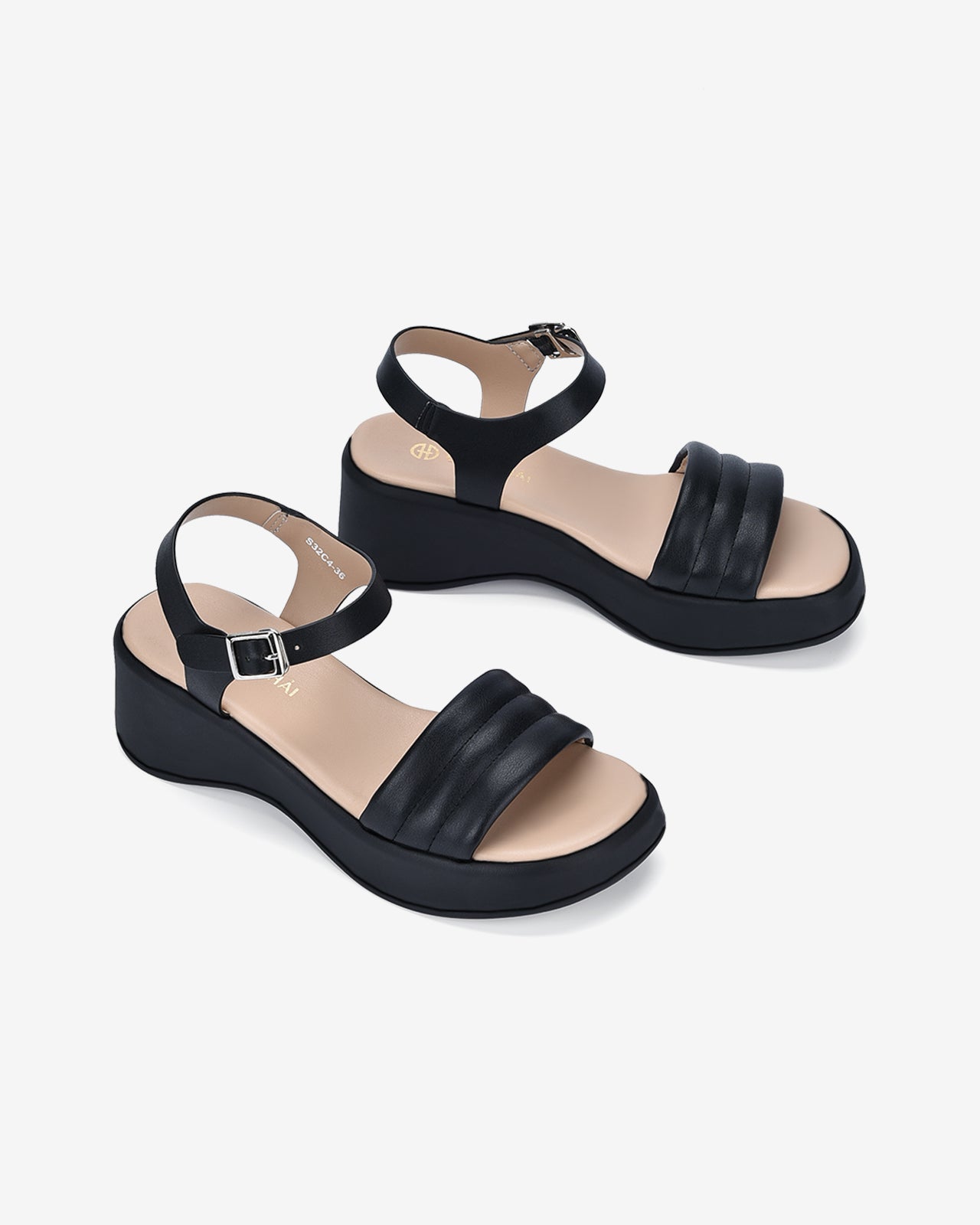 Sandals Xuồng Đông Hải Quai Ngang Chần Bông-S32C4Đen Color1