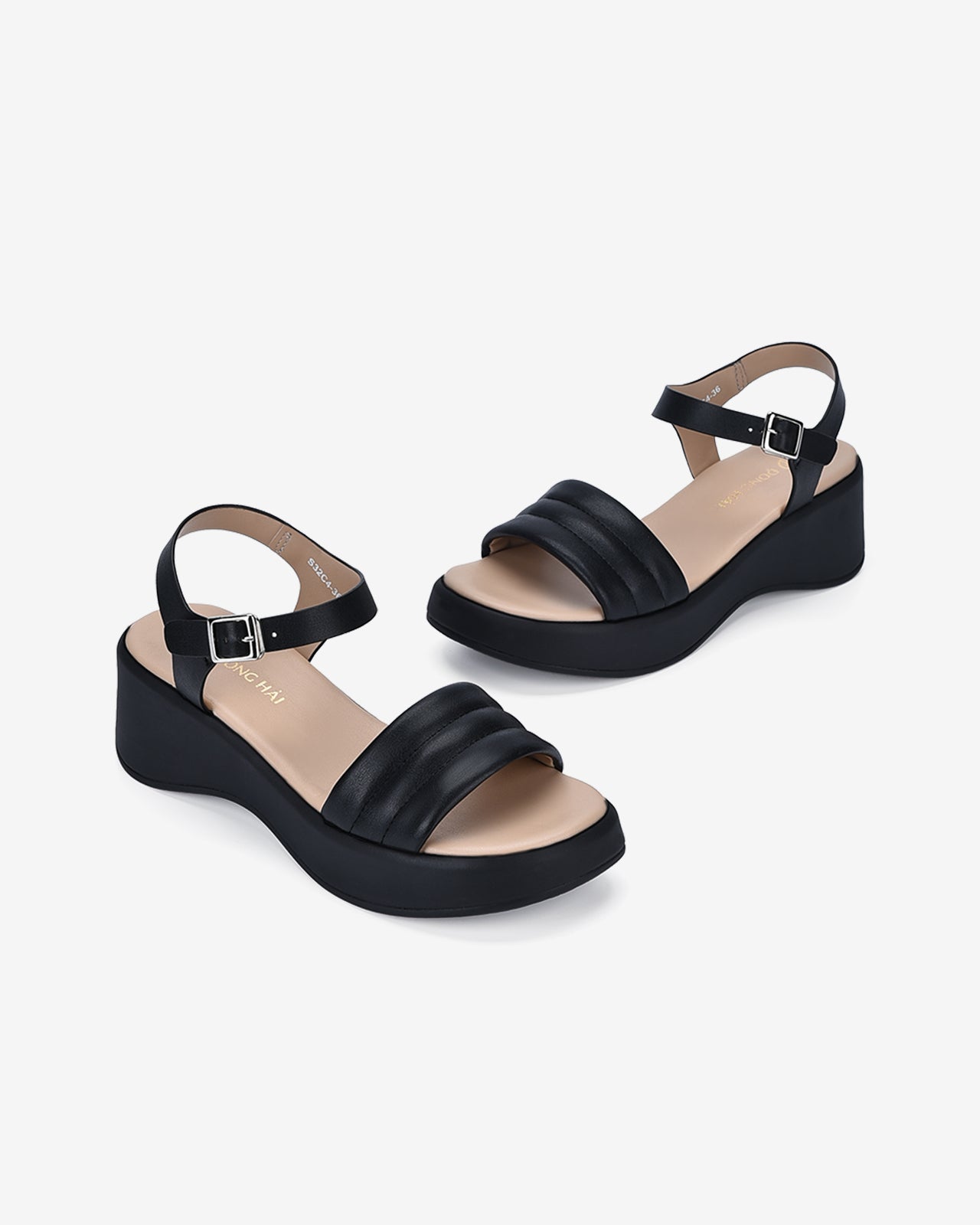 Sandals Xuồng Đông Hải Quai Ngang Chần Bông-S32C4Đen Color2