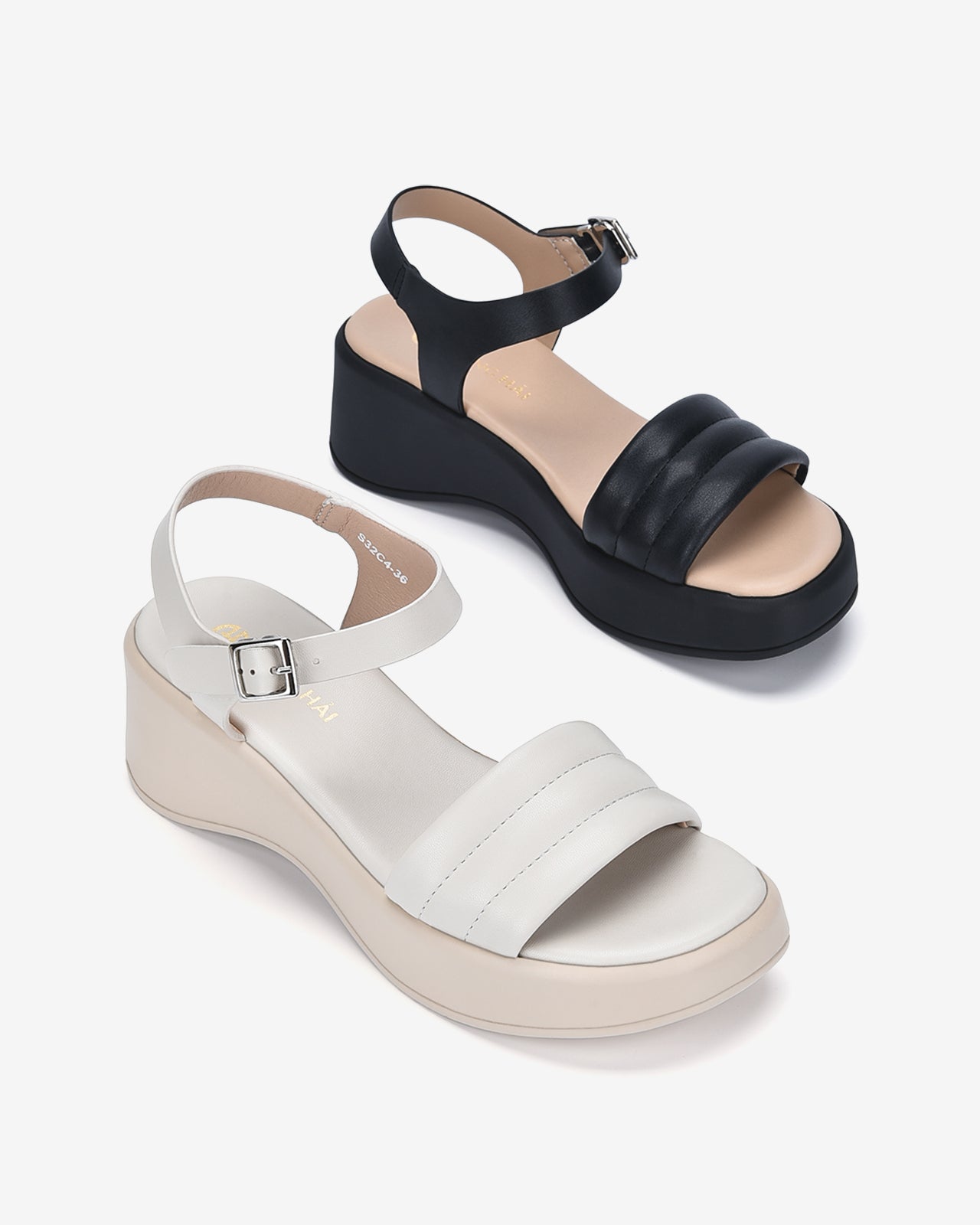 Sandals Xuồng Đông Hải Quai Ngang Chần Bông-S32C4Đen Color1