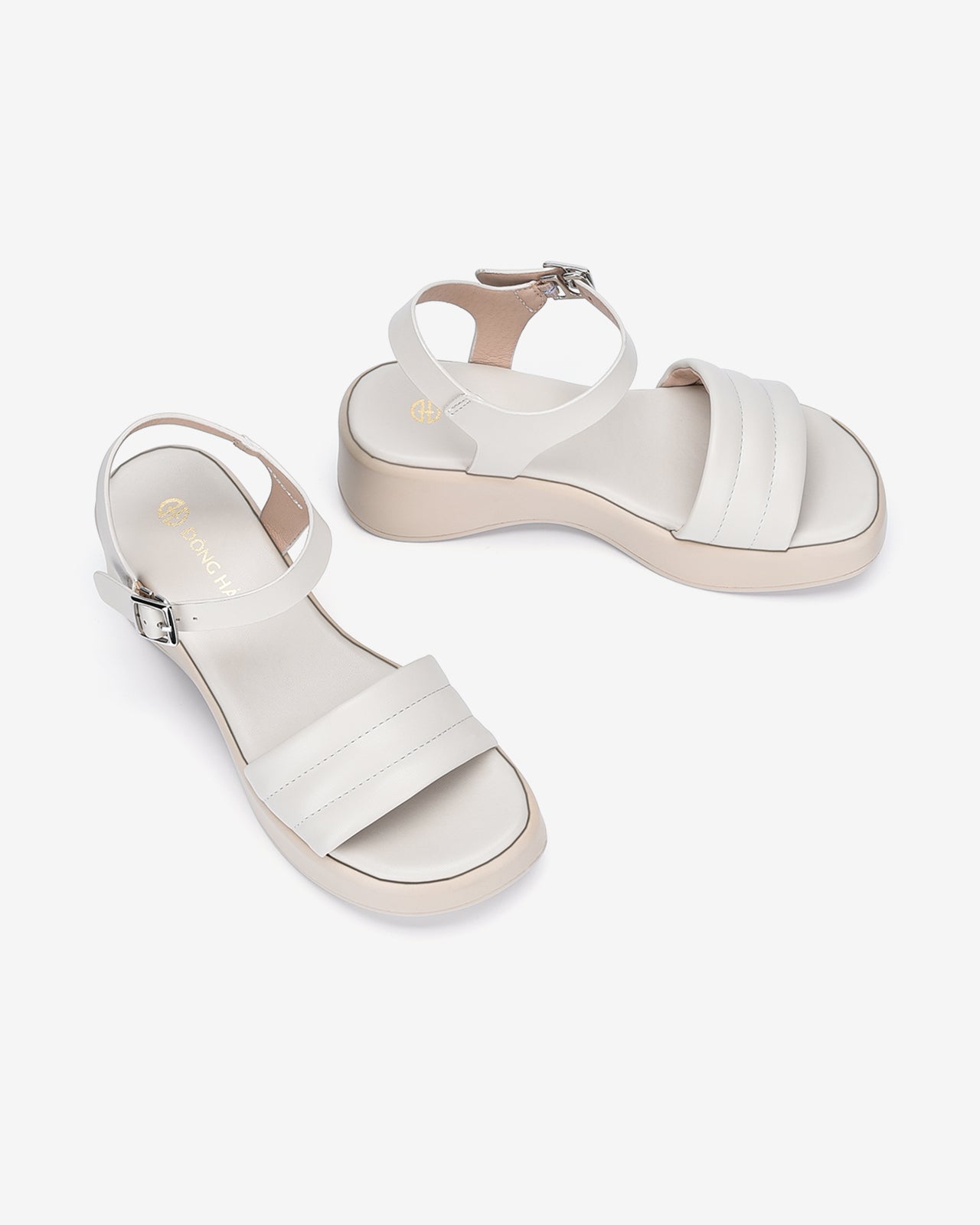 Sandals Xuồng Đông Hải Quai Ngang Chần Bông-S32C4Kem Color1