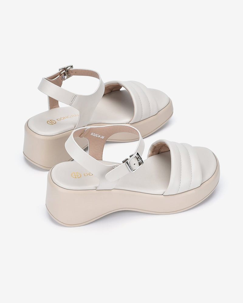 Sandals Xuồng Đông Hải Quai Ngang Chần Bông-S32C4Kem Color2
