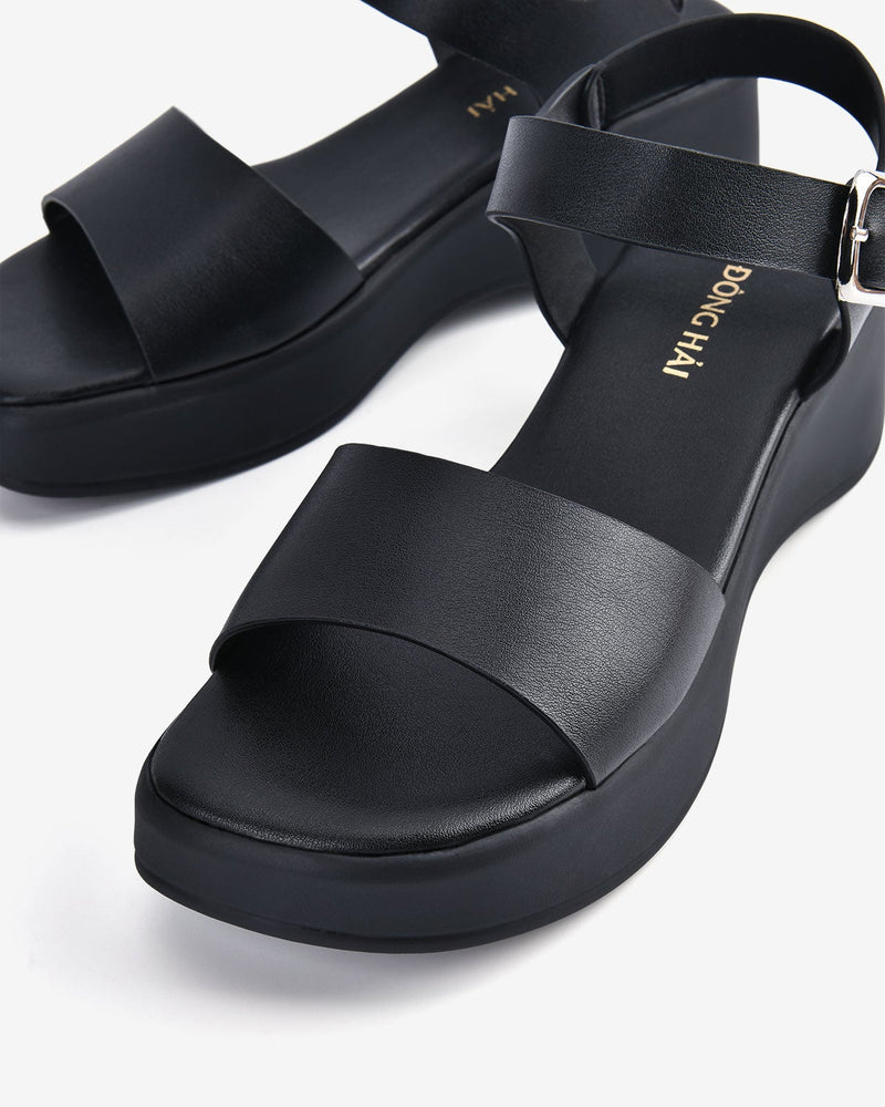 Giày Sandal Xuồng Đông Hải Đế Uốn Cách Điệu-S32E3Đen Color1