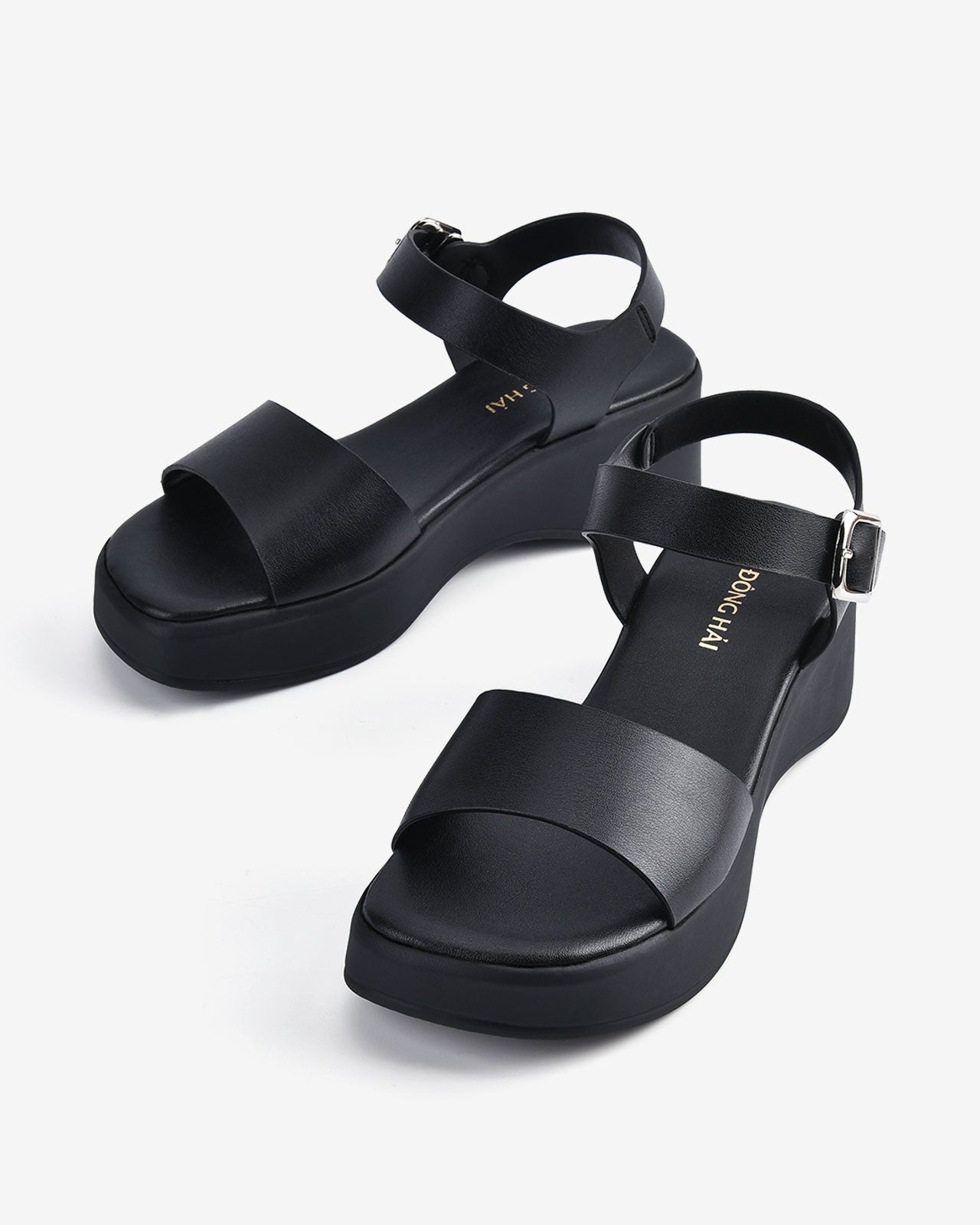 Giày Sandal Xuồng Đông Hải Đế Uốn Cách Điệu-S32E3Đen Color1