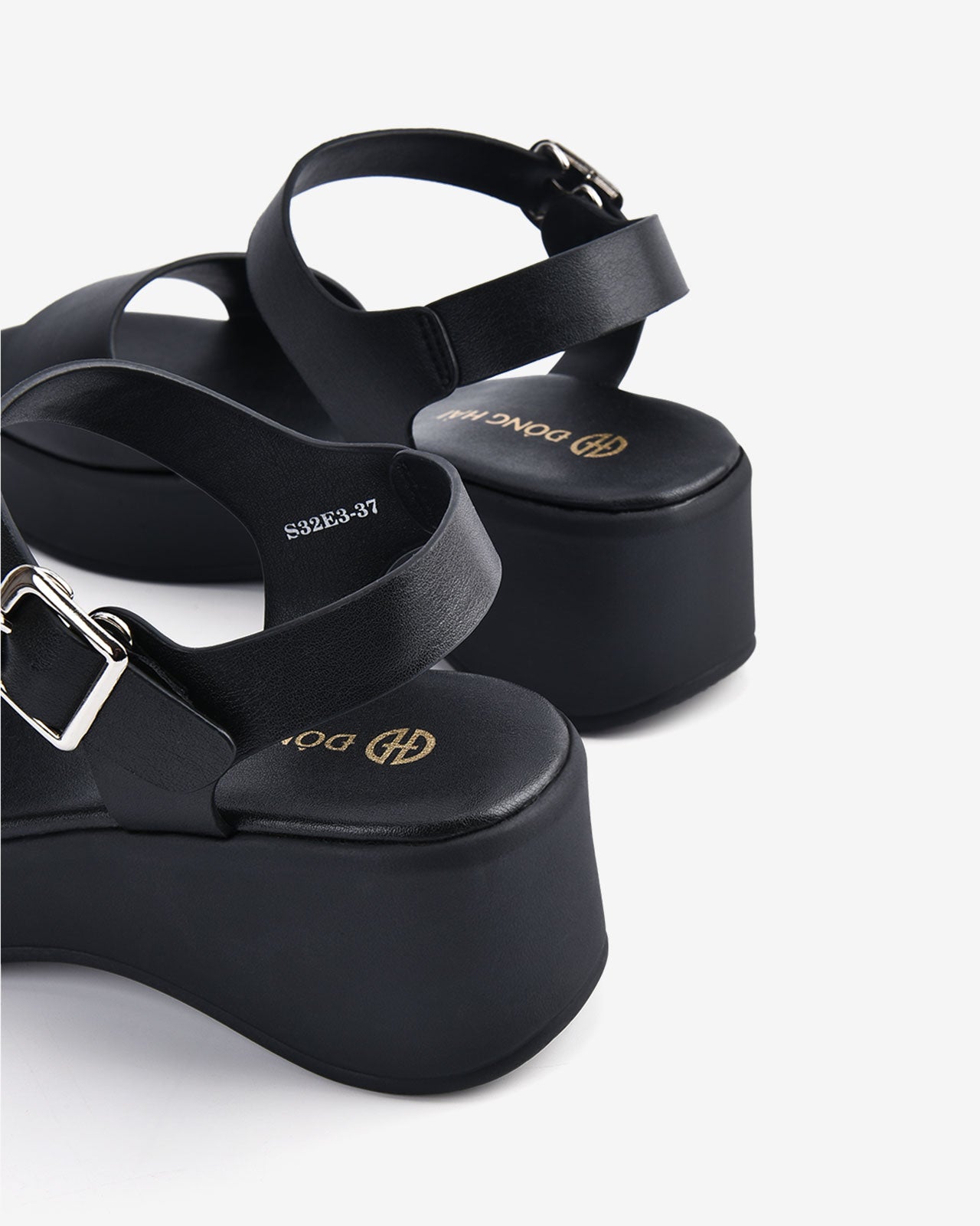 Giày Sandal Xuồng Đông Hải Đế Uốn Cách Điệu-S32E3Đen Color2