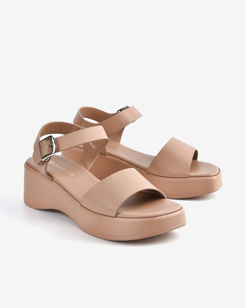 Giày Sandal Xuồng Đông Hải Đế Uốn Cách Điệu-S32E3Kem Color2