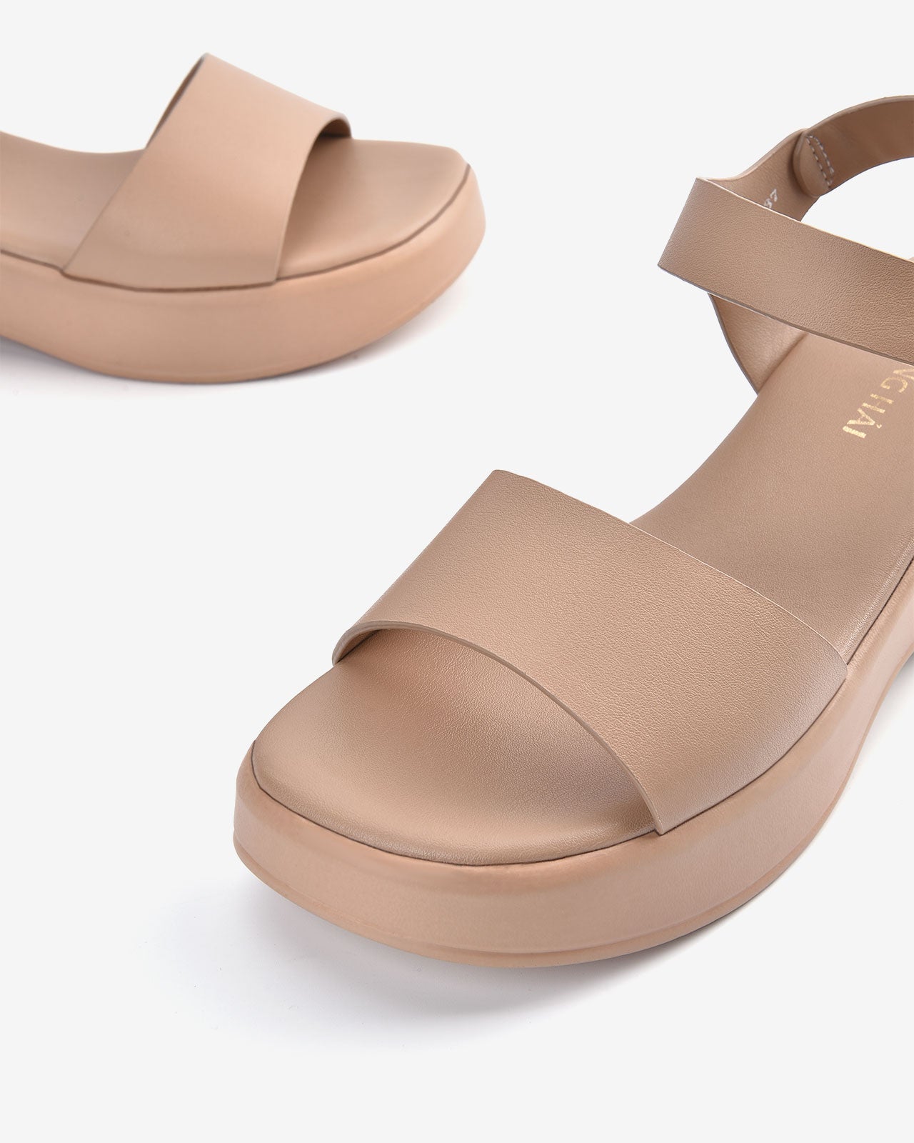 Giày Sandal Xuồng Đông Hải Đế Uốn Cách Điệu-S32E3Kem Color1