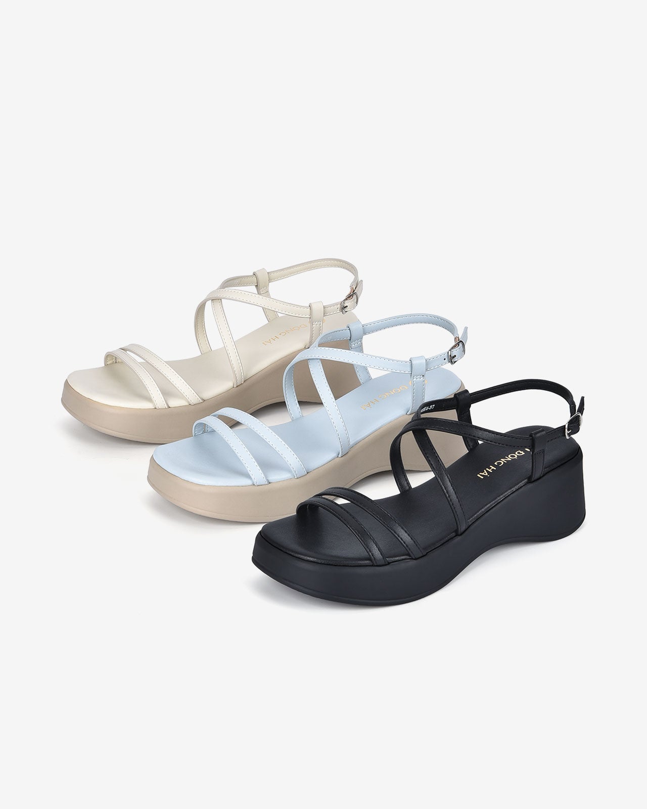 Giày Sandal Xuồng Đông Hải Quai Đôi Đan Chéo-S32E4-Đen Color2