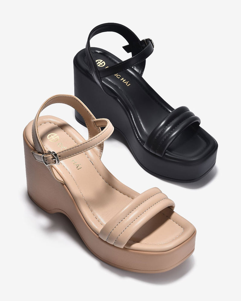 Giày Sandal Xuồng Đông Hải Quai Ngang Chỉ Nổi-S32F5-Đen Color2