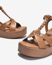 Giày Sandal Xuồng Đông Hải Quai T-Strap Đan Xoắn-S32F7Bò Color1