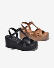 Giày Sandal Xuồng Đông Hải Quai T-Strap Đan Xoắn-S32F7Bò Color1