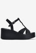 Giày Sandal Xuồng Đông Hải Quai T-Strap Đan Xoắn-S32F7Đen Color1First