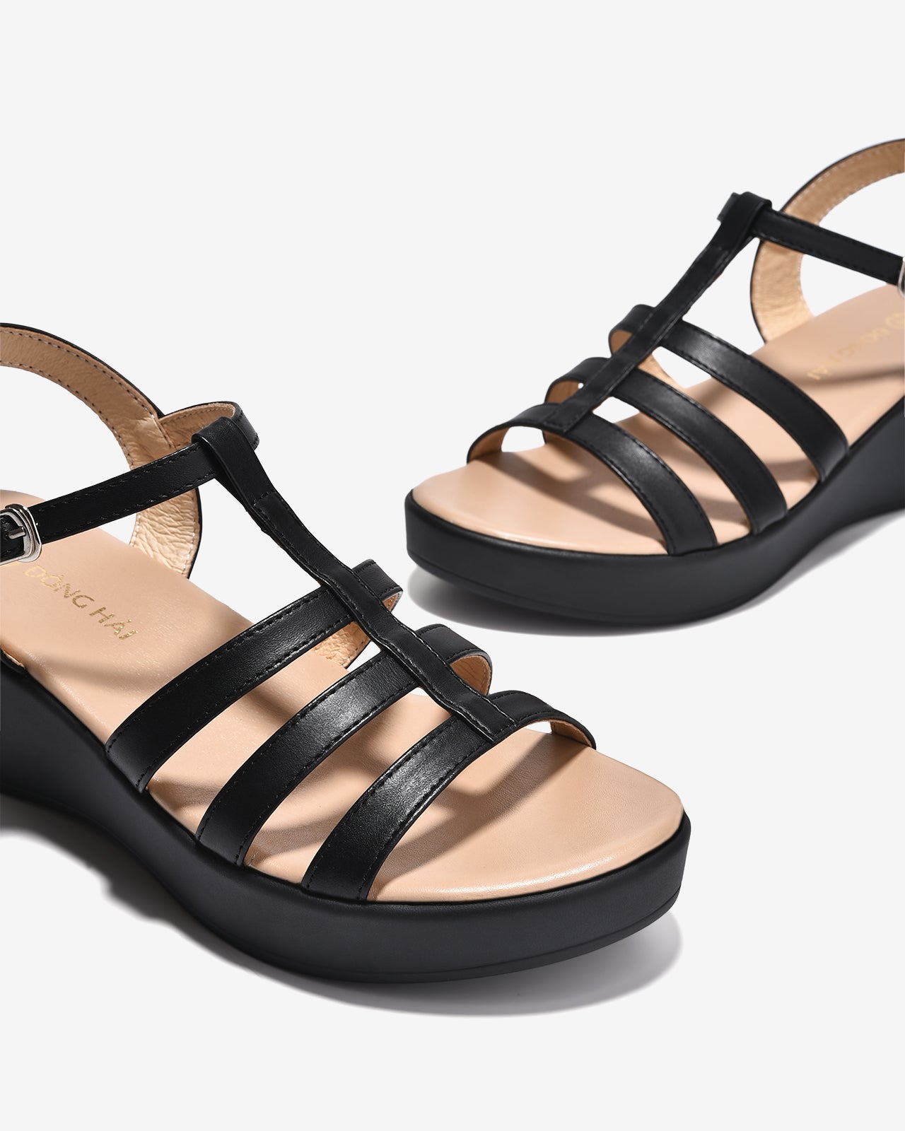 Sandal Xuồng Đông Hải Quai T-Strap-S32I1-Đen Color1