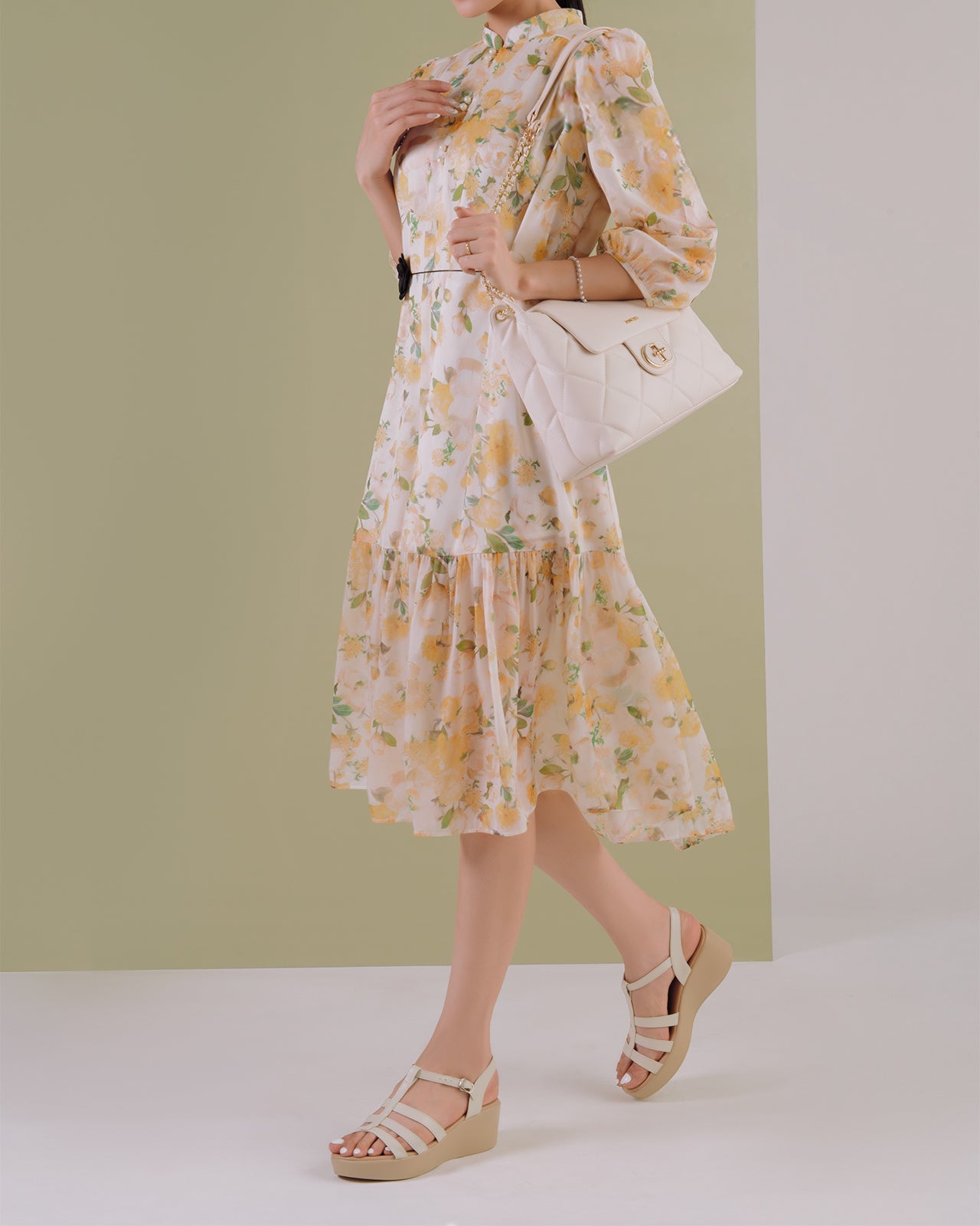 Sandal Xuồng Đông Hải Quai T-Strap-S32I1Kem Color1