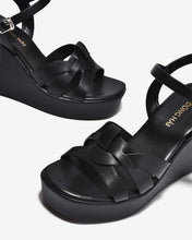 Sandal Xuồng Đông Hải Đế 10cm Quai Đan Chéo-S32I4Đen Color1
