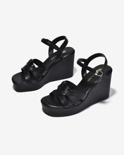 Sandal Xuồng Đông Hải Đế 10cm Quai Đan Chéo-S32I4Đen Color1