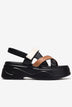 Sandal Nữ Đông Hải Quai Chéo Đế Xuồng 7cm-S32J1Đen Color1First
