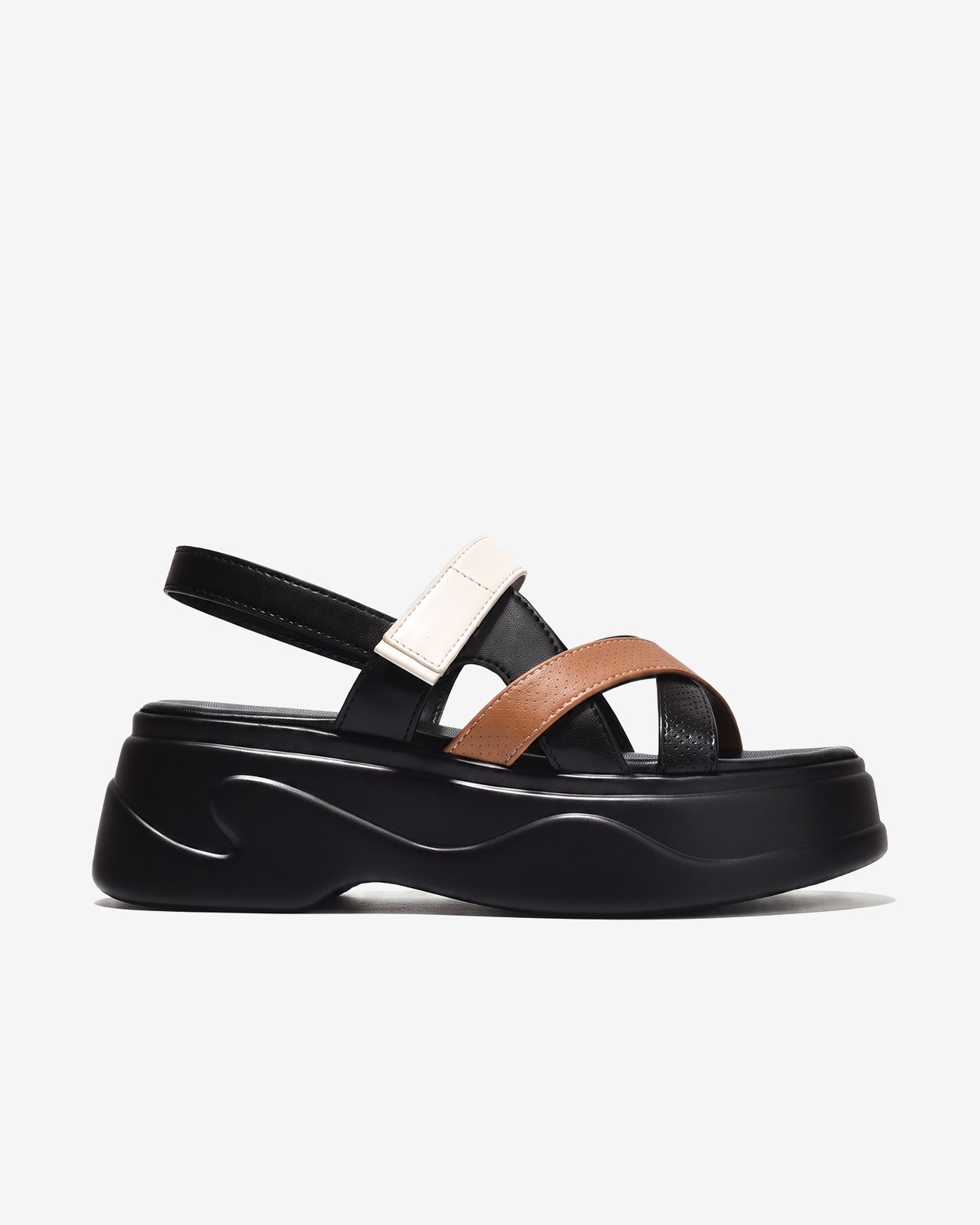 Sandal Nữ Đông Hải Quai Chéo Đế Xuồng 7cm-S32J1Đen Color1First