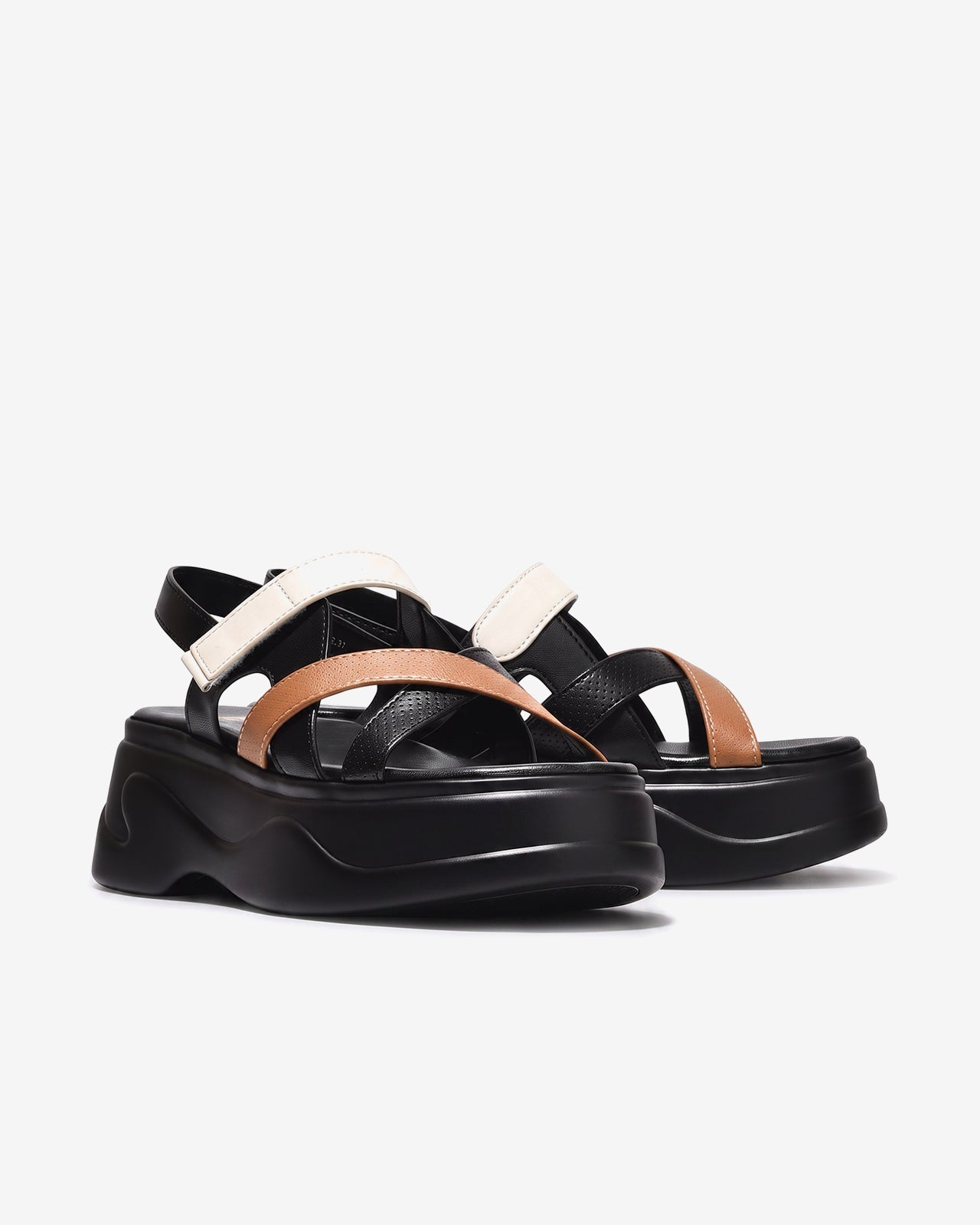 Sandal Nữ Đông Hải Quai Chéo Đế Xuồng 7cm-S32J1Đen Color1
