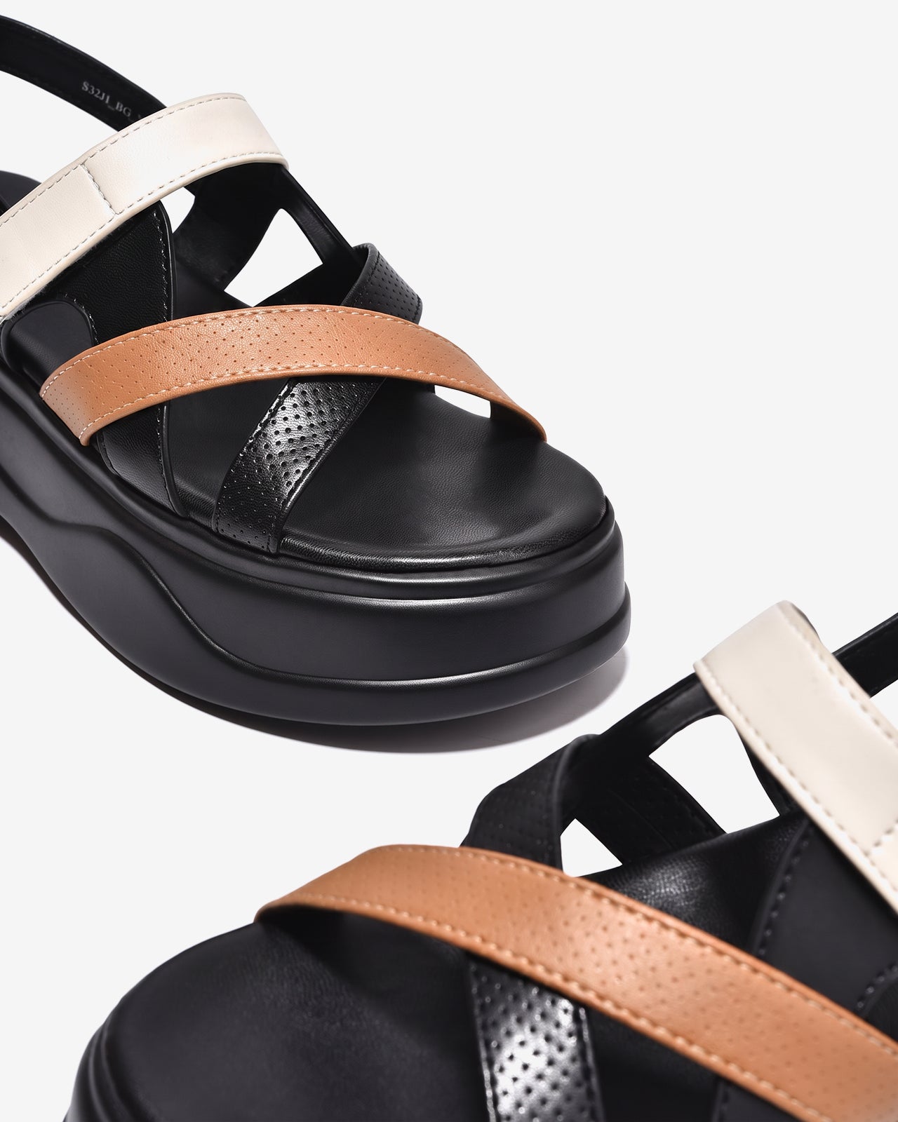 Sandal Nữ Đông Hải Quai Chéo Đế Xuồng 7cm-S32J1Đen Color1