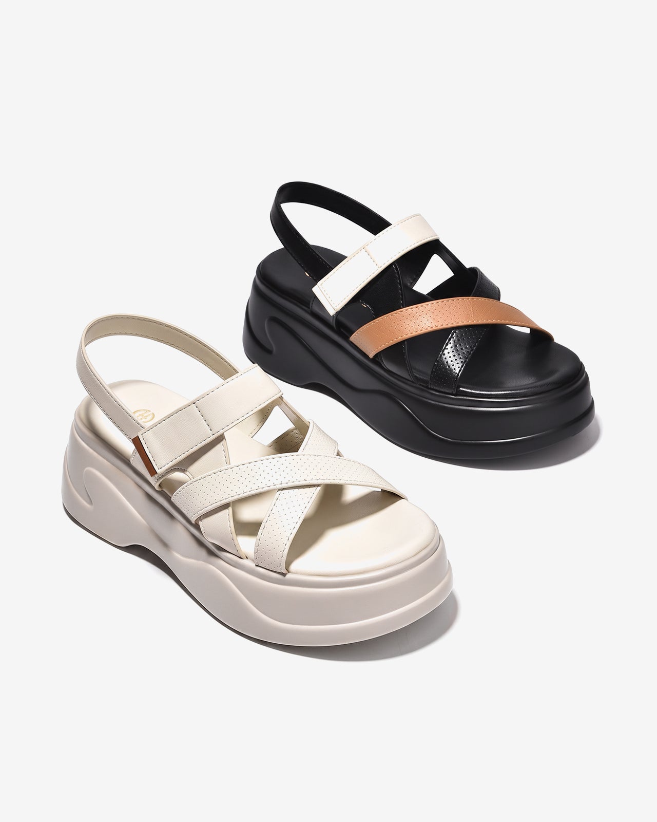 Sandal Nữ Đông Hải Quai Chéo Đế Xuồng 7cm-S32J1Đen Color1