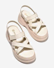 Sandal Nữ Đông Hải Quai Chéo Đế Xuồng 7cm-S32J1Kem Color1