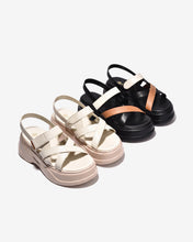 Sandal Nữ Đông Hải Quai Chéo Đế Xuồng 7cm-S32J1Kem Color1
