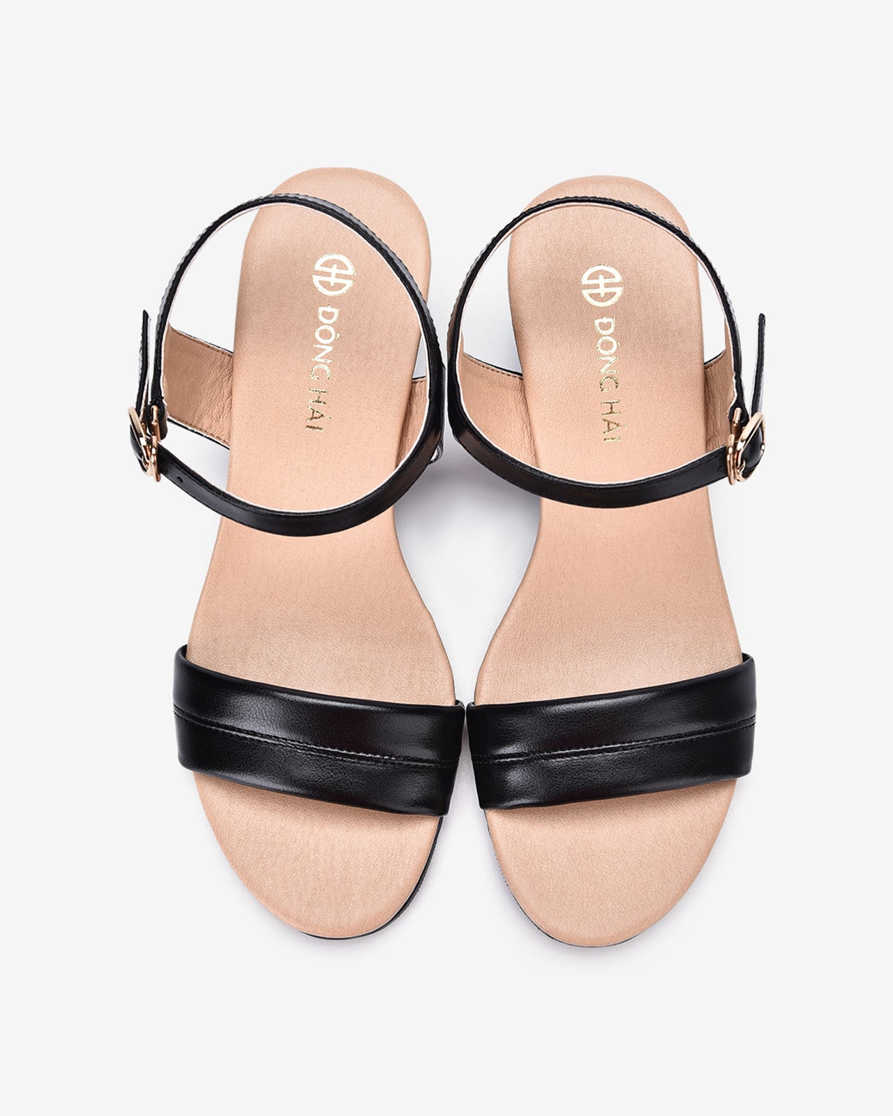 Sandals Xuồng Đông Hải Quai Ngang Chỉ Nổi-S5719Đen Color1