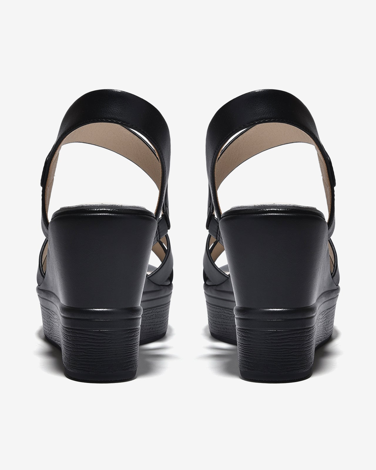 Sandal Xuồng Đông Hải 9cm Quai Đan Chéo-S5874Đen Color1