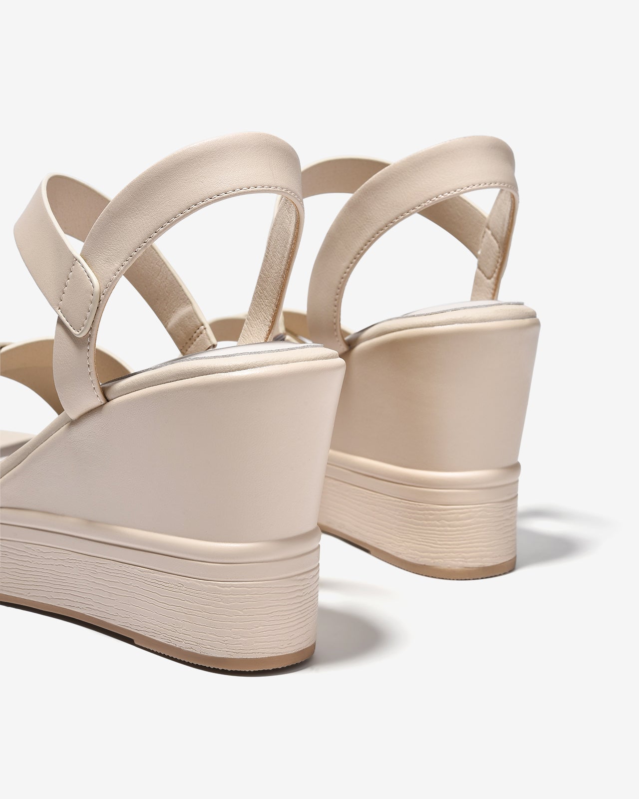 Sandal Xuồng Đông Hải 9cm Quai Đan Chéo-S5874Kem Color1