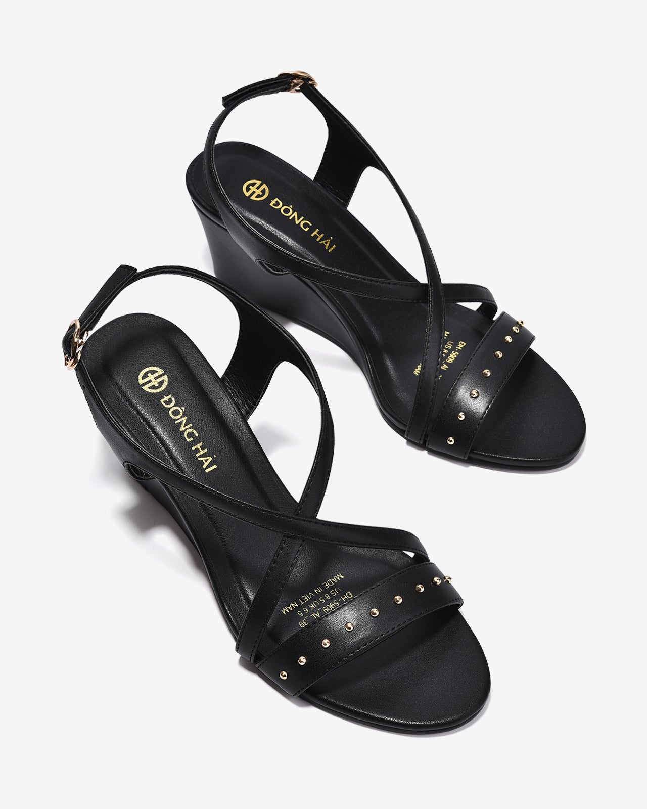 Giày Sandal Xuồng Đông Hải Quai Chéo-S5909-Đen Color1