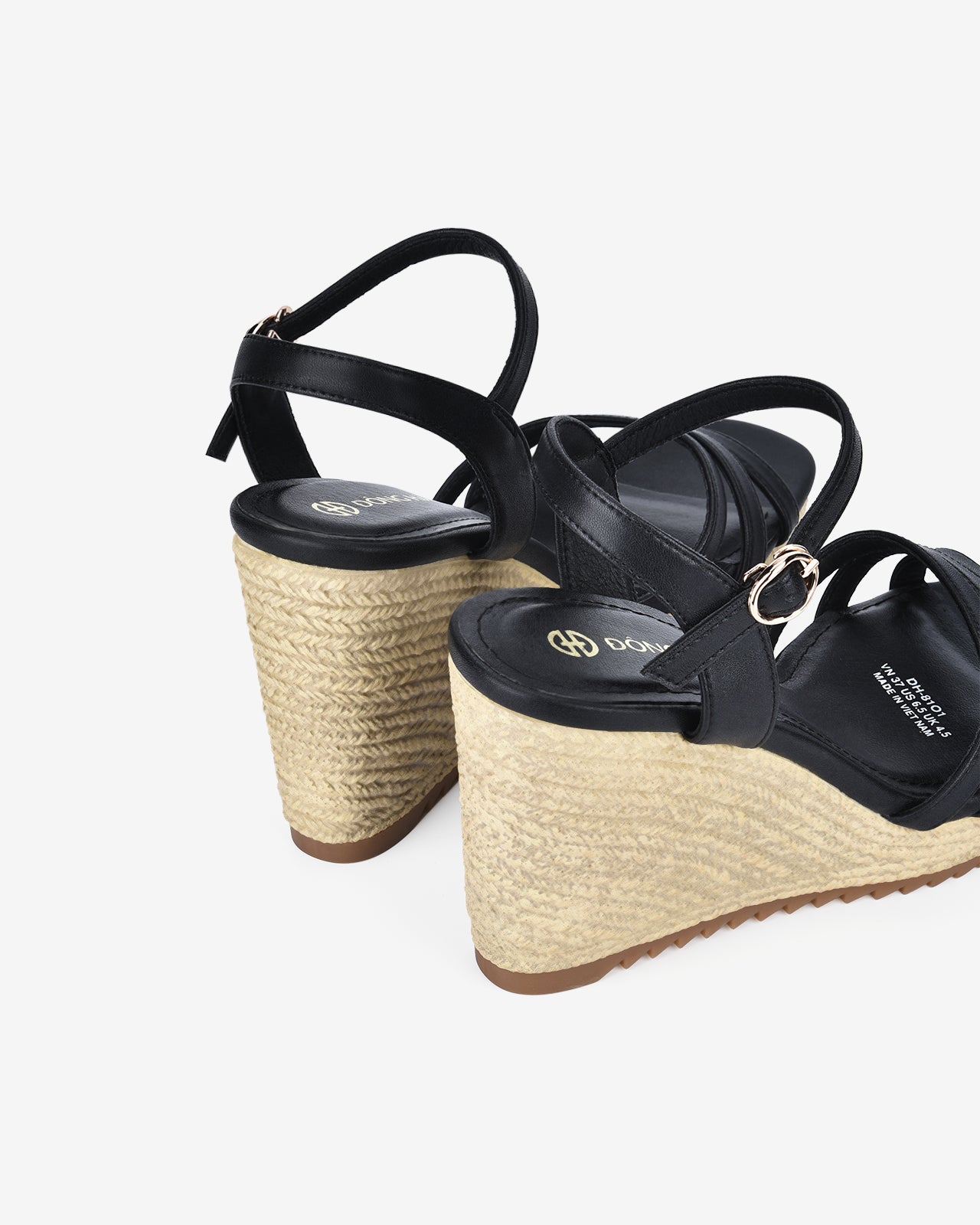 Giày Sandal Xuồng Đông Hải Đế Cói 12cm-S81O1Đen Color1