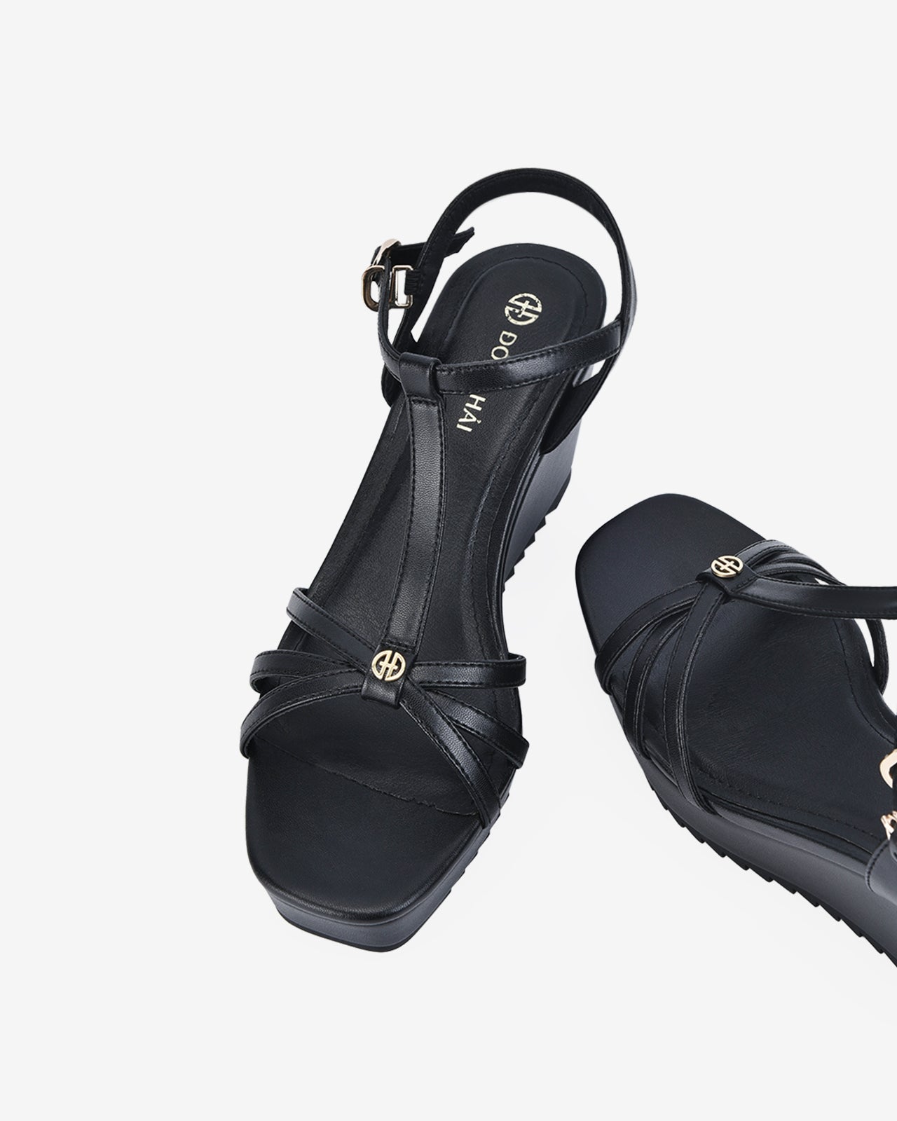 Giày Sandal Xuồng Đông Hải Quai T-strap Nữ Tính-S81O5Đen Color1