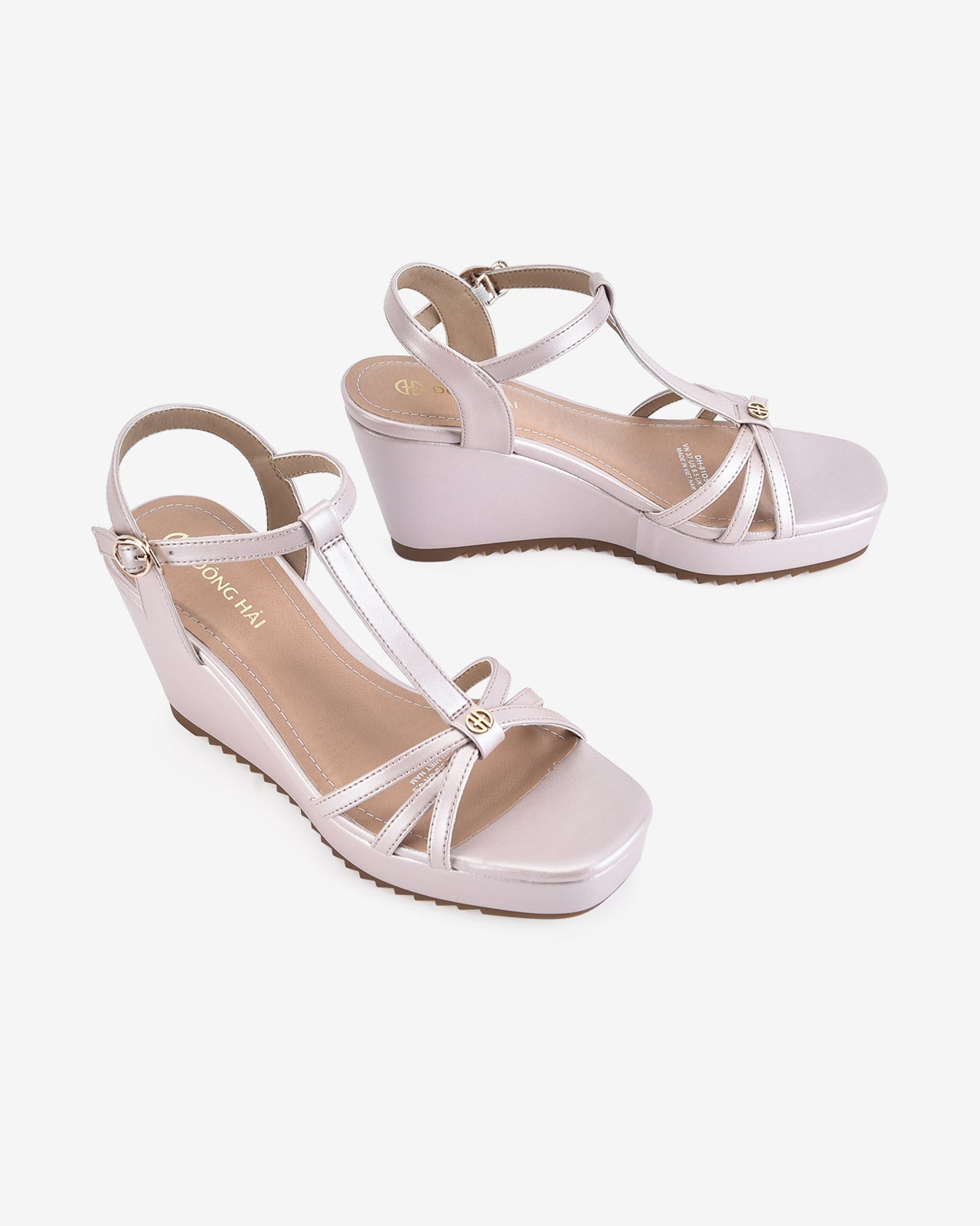 Giày Sandal Xuồng Đông Hải Quai T-strap Nữ Tính-S81O5-Hồng Color1