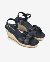 Giày Sandal Xuồng Đông Hải Đế Cói Quai Cách Điệu Hiện Đại-S81O6Đen Color1