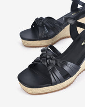 Giày Sandal Xuồng Đông Hải Đế Cói Quai Cách Điệu Hiện Đại-S81O6-Đen Color2