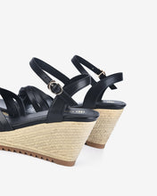 Giày Sandal Xuồng Đông Hải Đế Cói Quai Cách Điệu Hiện Đại-S81O6Đen Color1